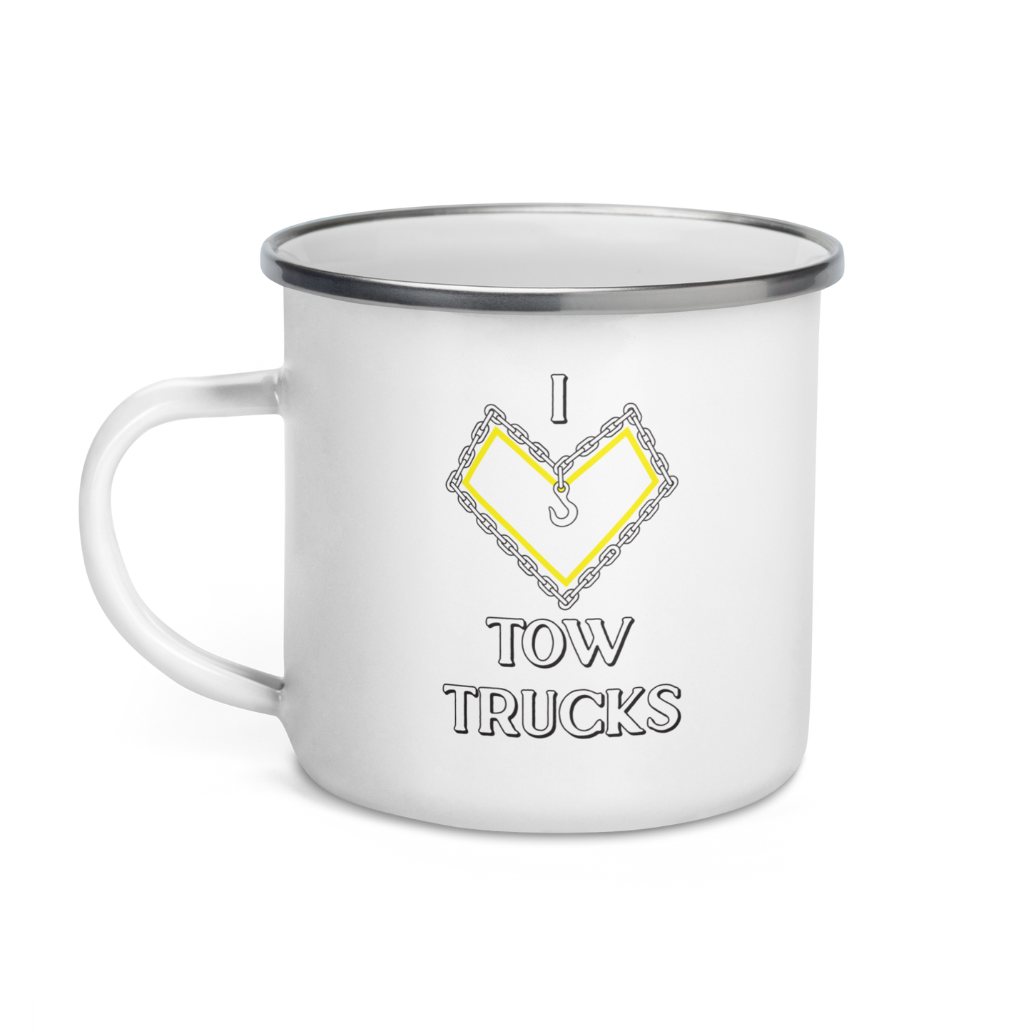 I Heart Tow Trucks Enamel Mug