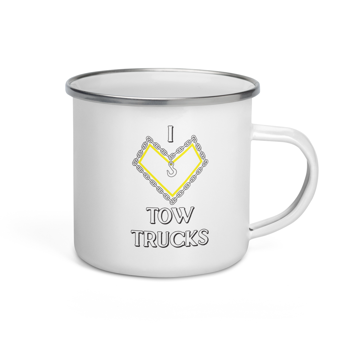 I Heart Tow Trucks Enamel Mug