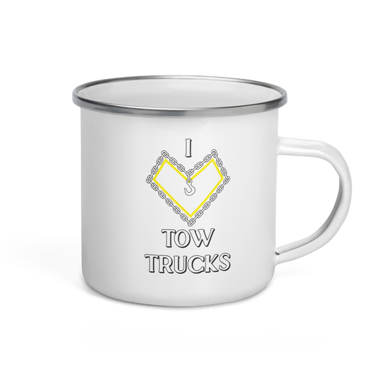 I Heart Tow Trucks Enamel Mug