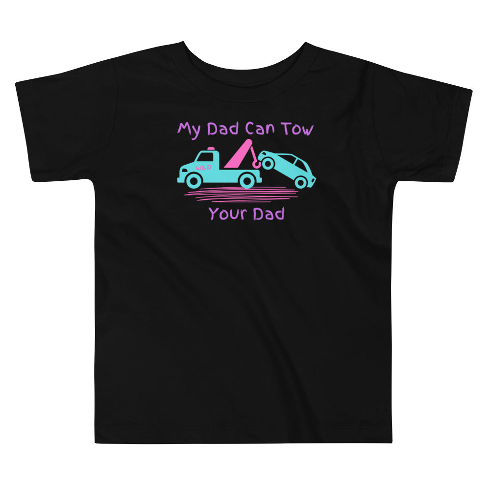 My Dad Can Tow Your Dad Purple Toddler Short Sleeve Tee