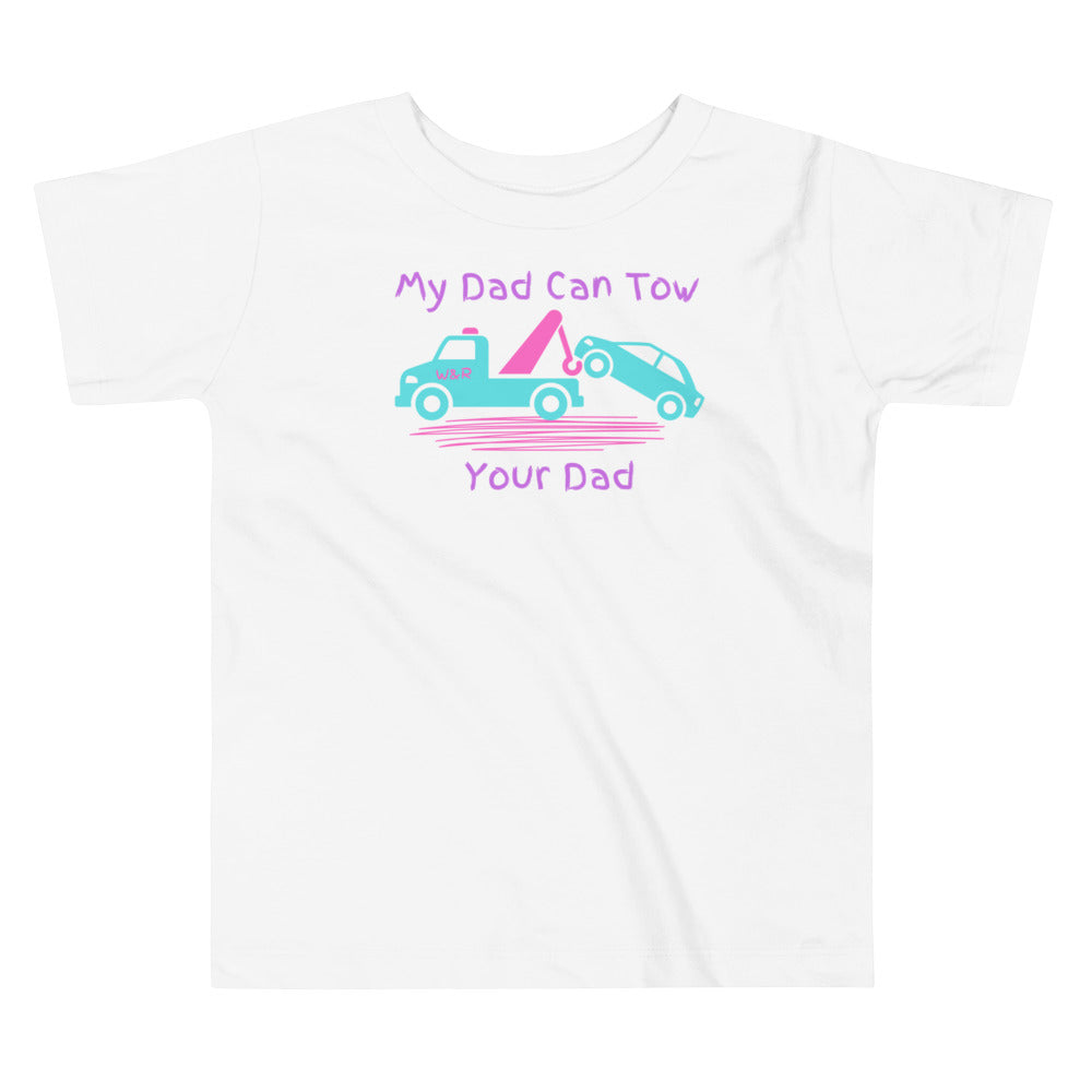 My Dad Can Tow Your Dad Purple Toddler Short Sleeve Tee