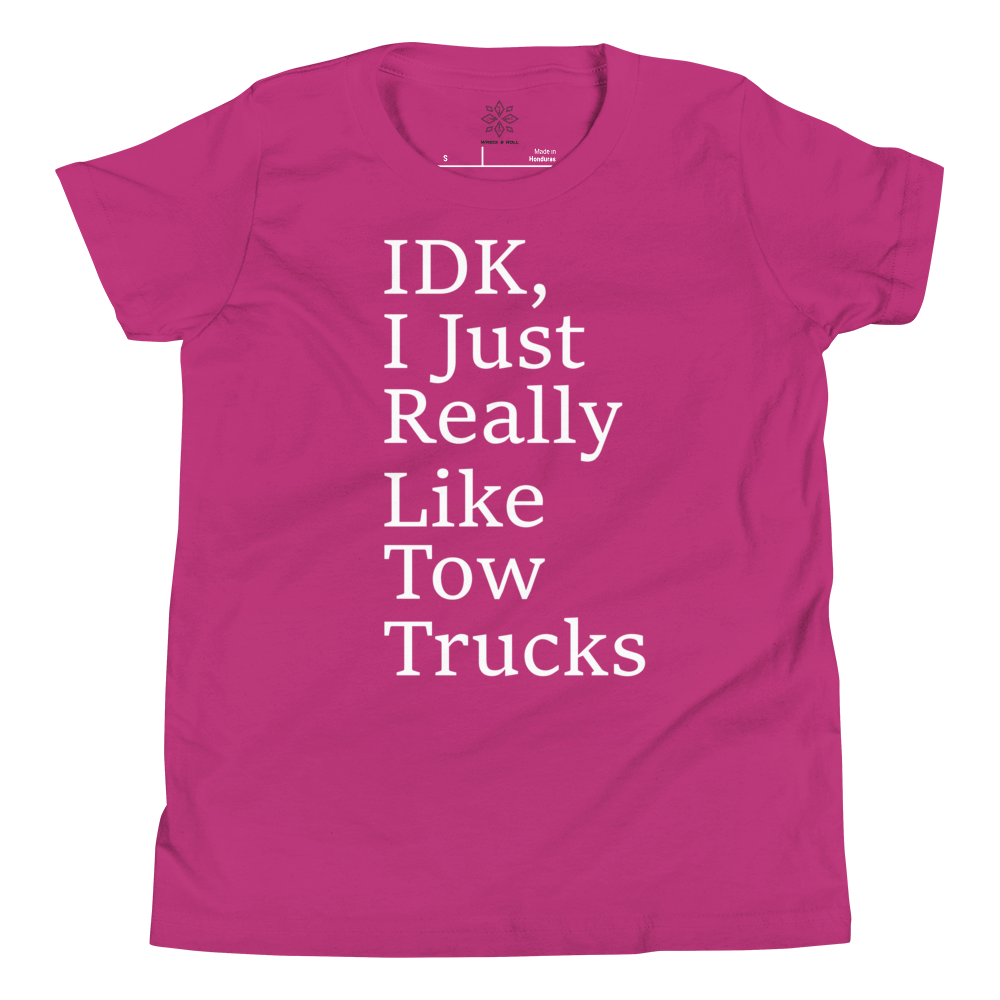 I Just Really Like Tow Trucks Youth Short Sleeve T-Shirt