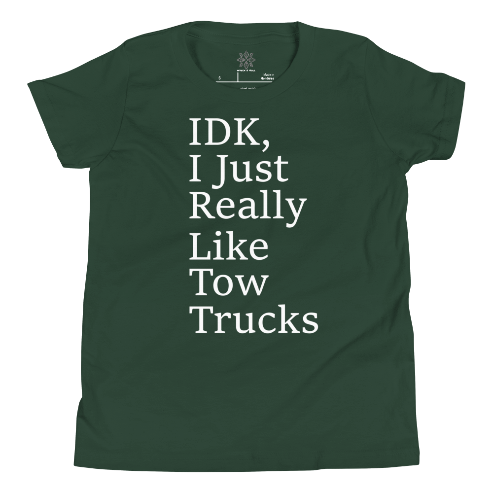 I Just Really Like Tow Trucks Youth Short Sleeve T-Shirt
