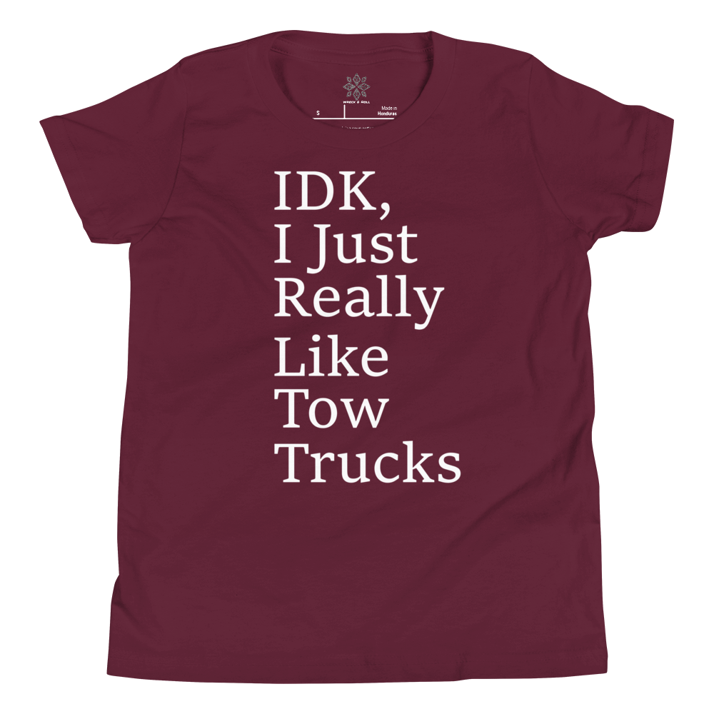 I Just Really Like Tow Trucks Youth Short Sleeve T-Shirt