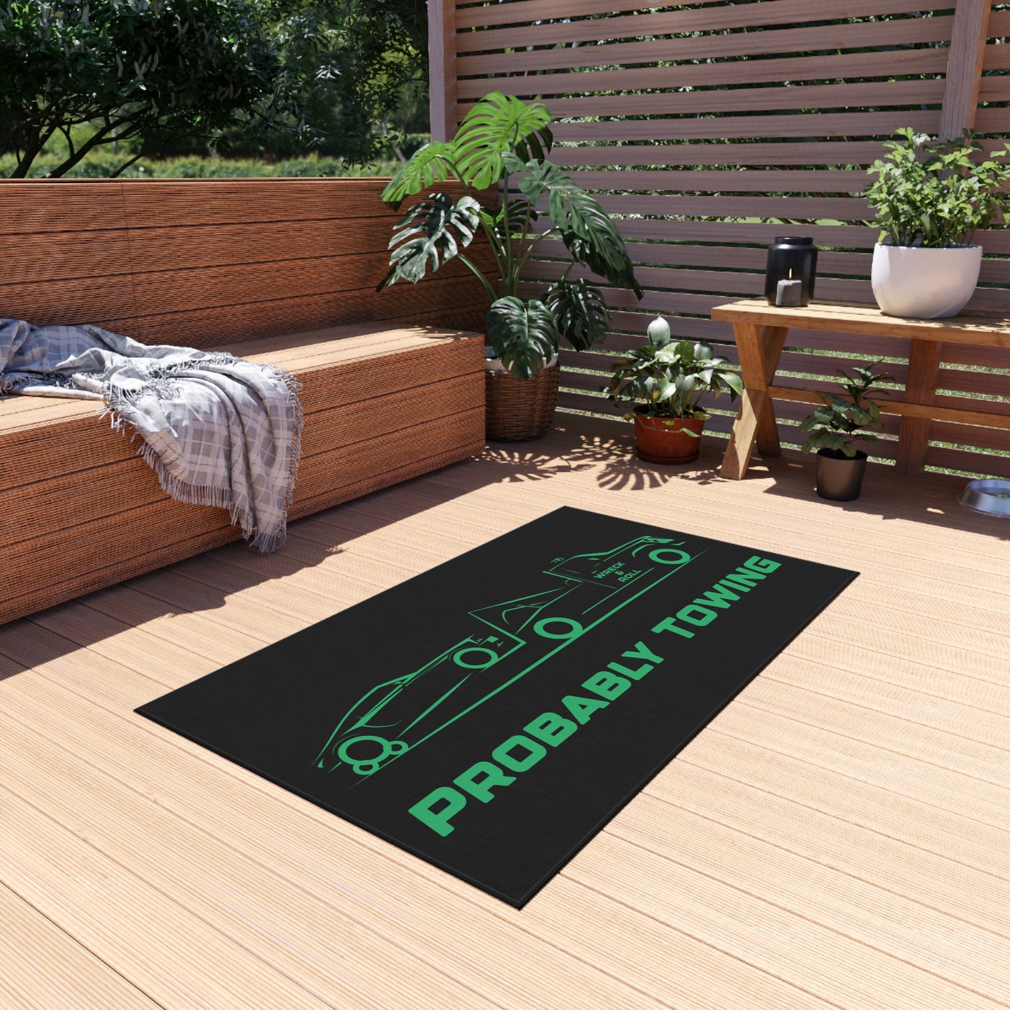 Probably Towing Wrecker Outdoor Rug