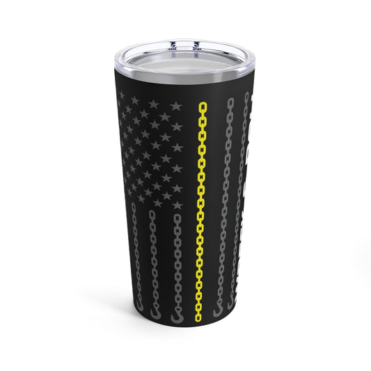 Slow Down Move Over Chain Flag Tumbler 20oz