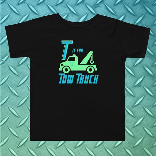 T is for Tow Truck Toddler Short Sleeve Tee