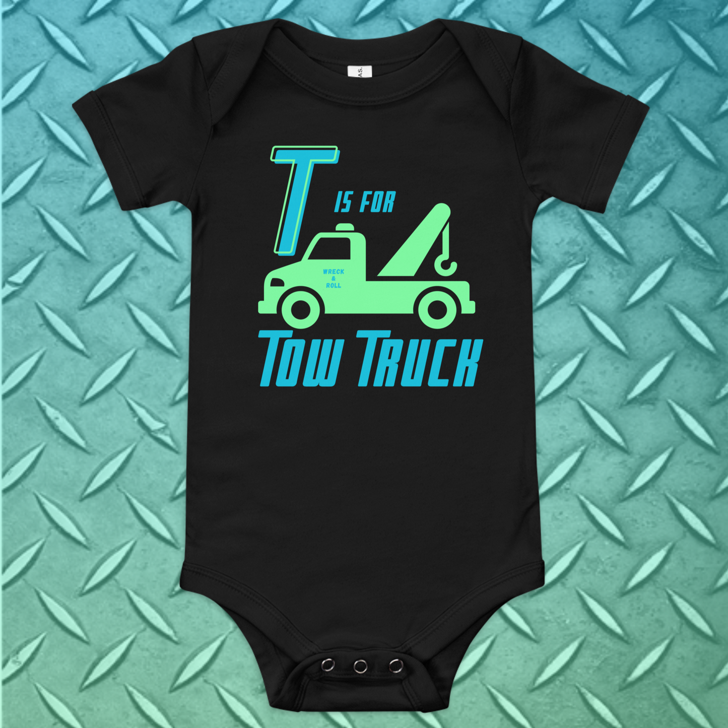T is for Tow Truck Baby short sleeve one piece
