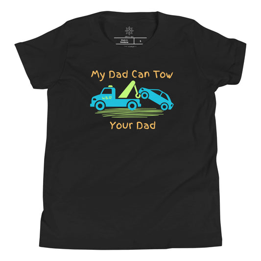 My Dad Can Tow Your Dad Blue Youth Short Sleeve Tee