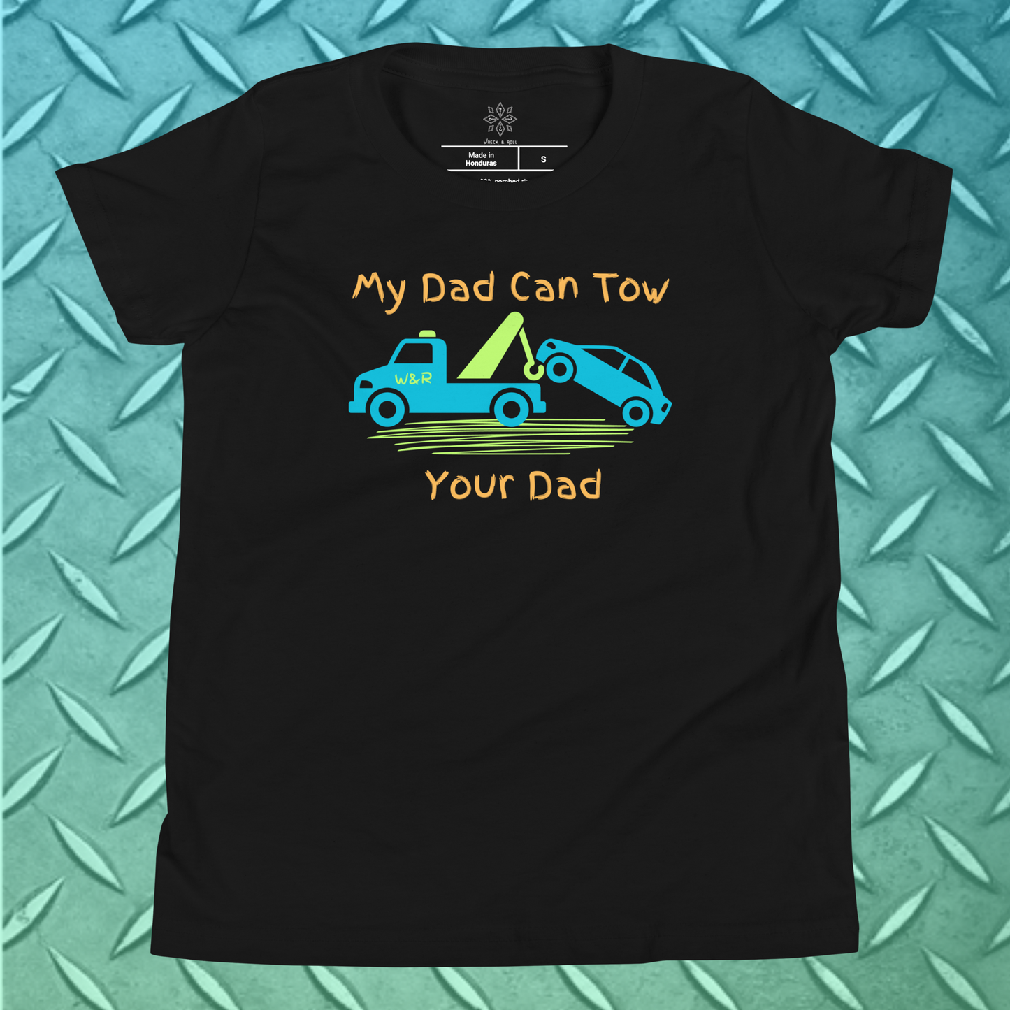 My Dad Can Tow Your Dad Blue Toddler Short Sleeve Tee