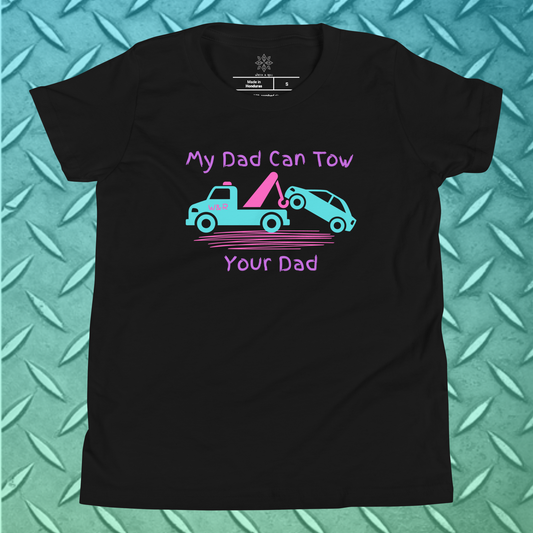 My Dad Can Tow Your Dad Purple Youth Short Sleeve Tee