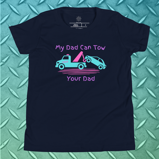 My Dad Can Tow Your Dad Purple Toddler Short Sleeve Tee