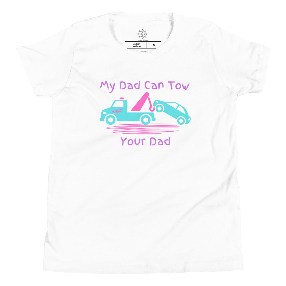 My Dad Can Tow Your Dad Purple Youth Short Sleeve Tee