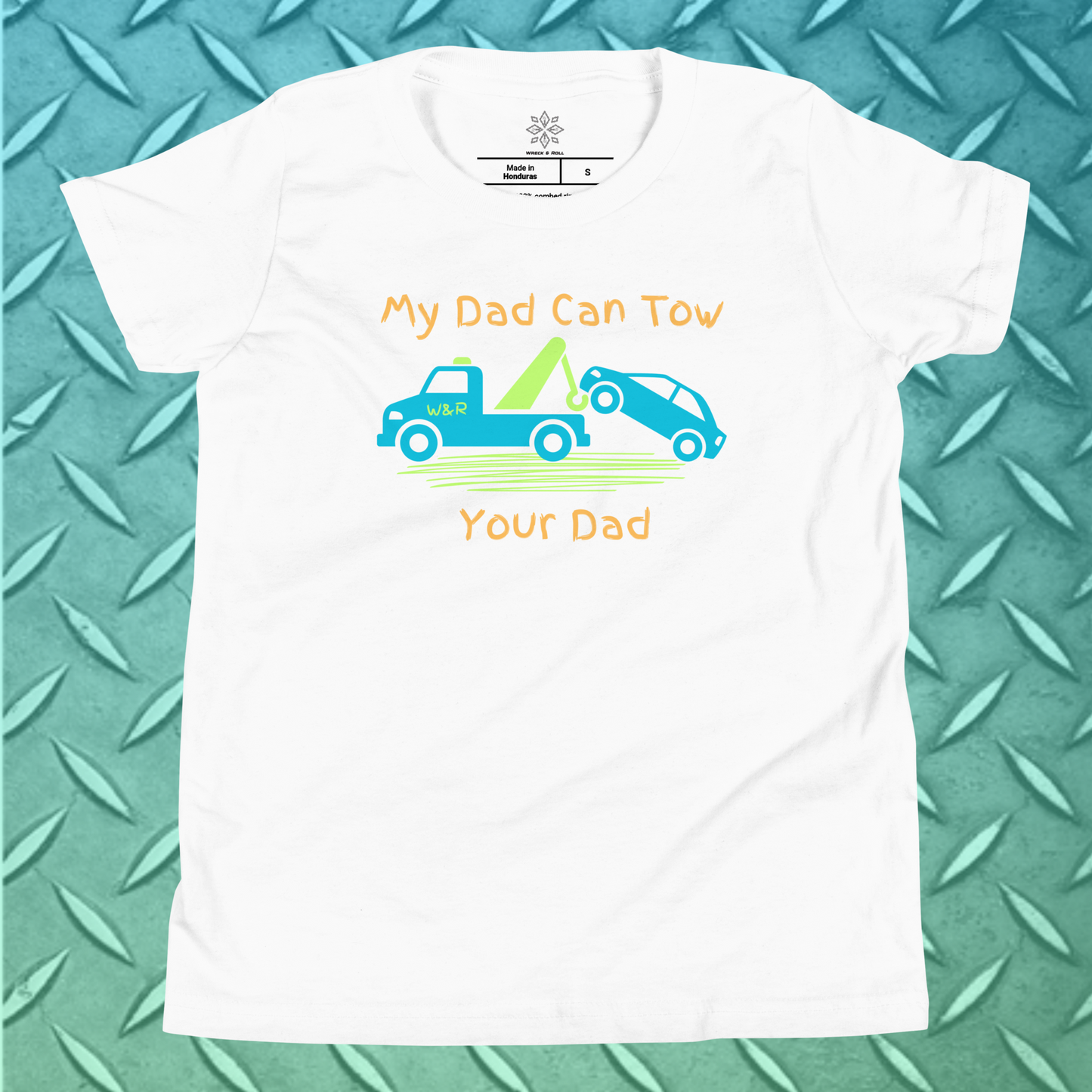 My Dad Can Tow Your Dad Blue Toddler Short Sleeve Tee
